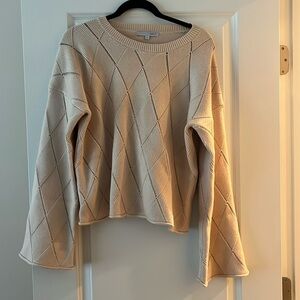 Baltic born tan bell sleeve knit sweater size Large